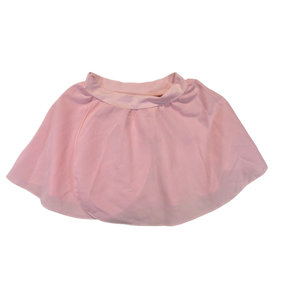 Girls Pink Ballet‎ Wrap Skirt Chiffon Dance Skirt XS Crossover Tulip Front